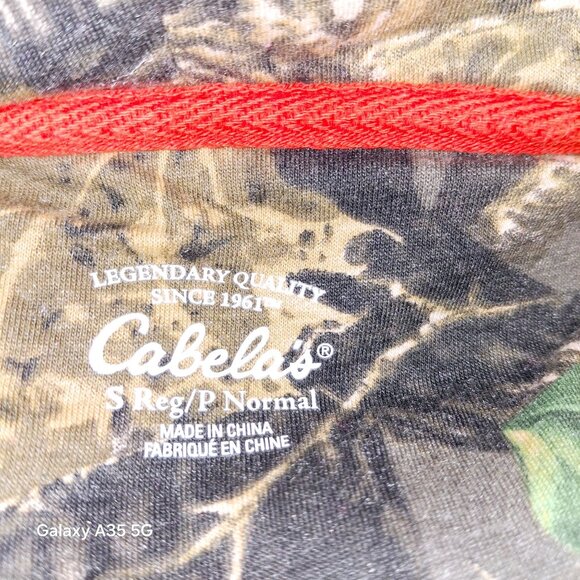 Cabelas  Pink  Hoodie With Camo Hood Liner Graphic Print Pullover Size S - Picture 5 of 8